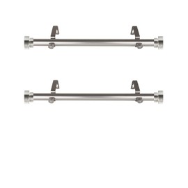 Rod Desyne SIDE100-5 1" Side Curtain Rod, 12-20 inch (Set of 2), Satin Nickel