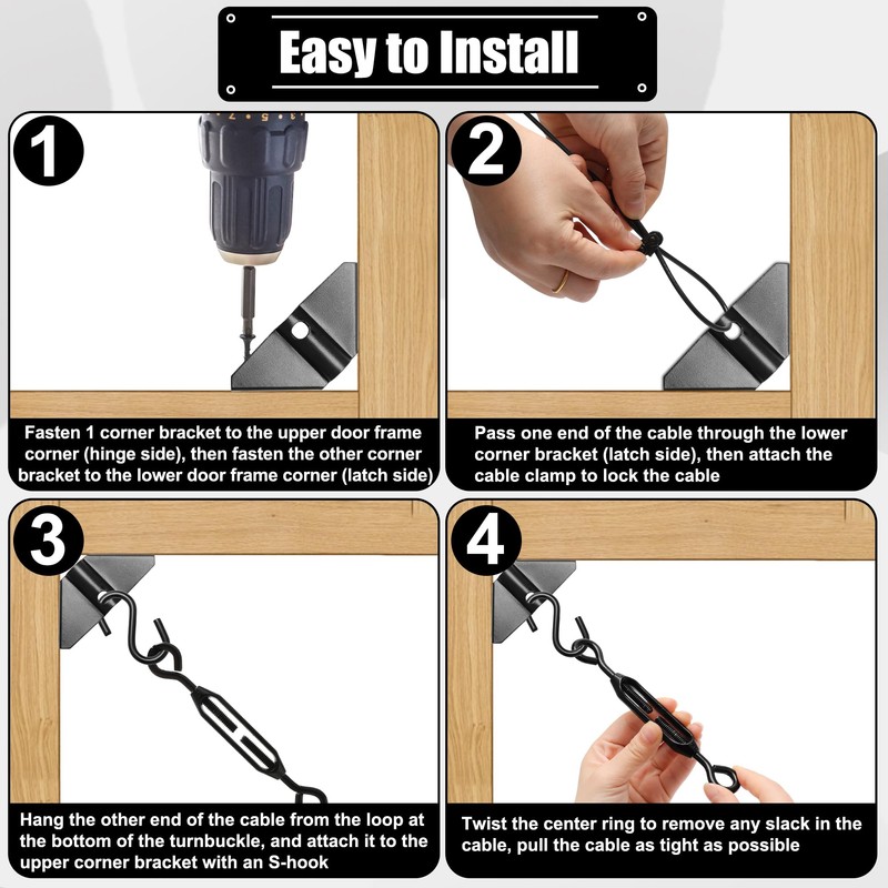 2 Set Anti-Sag Gate Kits for Wooden Fence, Anglecai Gate