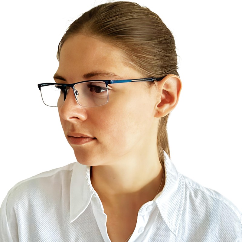 Mini Brille Anti Blue Light Glasses Metal Half Rim Bottom