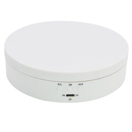 Poemtian Electric Rotating Display Stand,3 Speeds Electric Rotating Display Stand,360 Degree Motorized Rotating Display Stand for Jewelry Photography Products Watch Cup Ect (White)