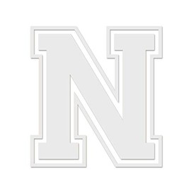 Letter N Varsity - Vinyl Decal for Outdoor Use on Cars, ATV, Boats, Windows and More - White 5 Inches Tall