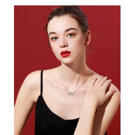 925 Sterling Silver Infinity Necklace for Women Ladybug and Flower Pendant I Love You to The Moon and Back Necklaces for Lady