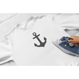 Boat Anchor Iron On Decal, Vacation Cruise Shirt Transfer, Nautical Tshirt Patch, Rowing Team Gifts, HTV Graphic Patch Ready To Apply, Pick Size Color, Iron-On Almost Anything (Sugar Lemon Glitter)