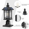 Emliviar 16 Inch Outdoor Solar Post Light, Dusk to Dawn