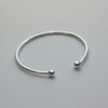 Solid Sterling Silver Opening Mens Torque Bangle - Adult