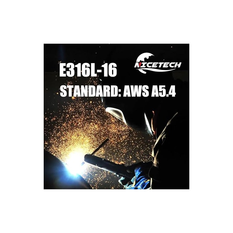 NICETECH E316L-16 Arc Welding Rod Stainless Steel Stick Electrodes (1/8",