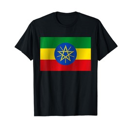 Ethiopia Flag T-Shirt - Ethiopian Emblem National Symbol Tee