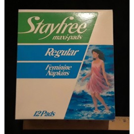 Stayfree 1985 Stayfree Maxi Pads Feminine Napkins Sealed Box Of 12 - Great Condition RARE