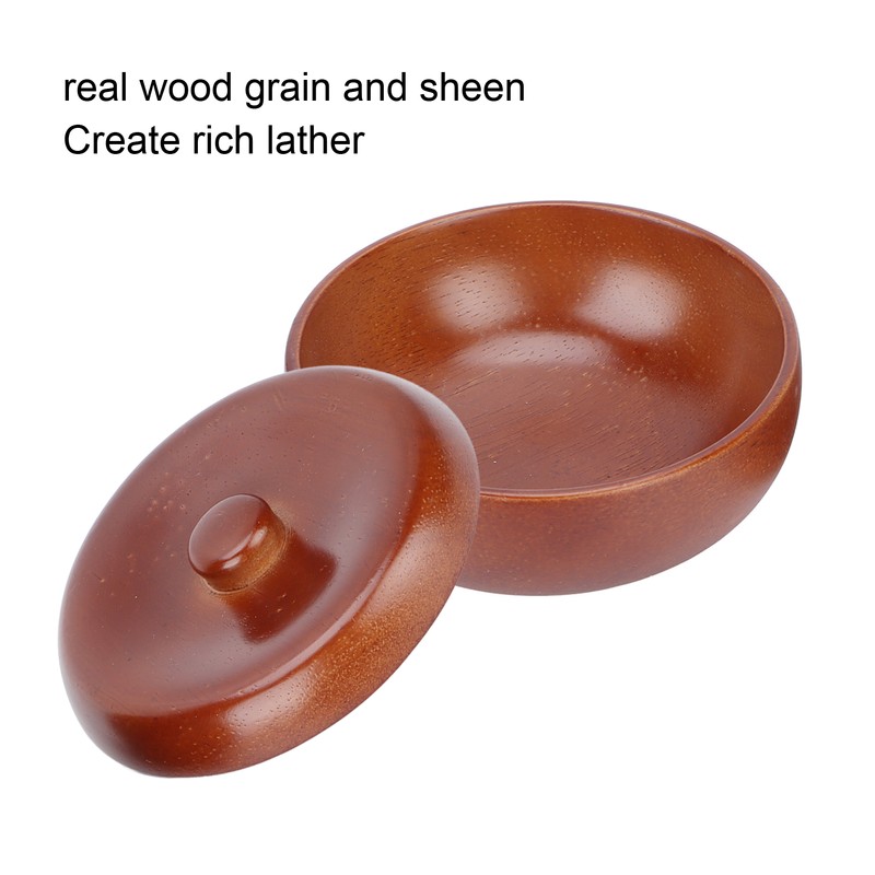 Wooden Shaving Bowl Men Shaving Cream Foam Bowl with Lid