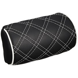Clazzio 09EOA0003K Quilted Neck Pad with Black Leather and White Stitching