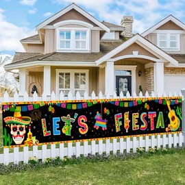 Mexican Fiesta Yard Banner, 118''x19.6''Mexican Theme Birthday Party Yard Banner Cinco De Mayo Party Supplies Mexican Fiesta Sign, Fiesta Decorations