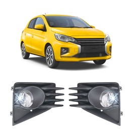 CONCEPT AUTOMOTIVE LIGHTS Replacement For 2020-2021 Mitsubishi Mirage & Mirage G4 Fog Lights Lamps with Bezels and Assembly Set L&R Side