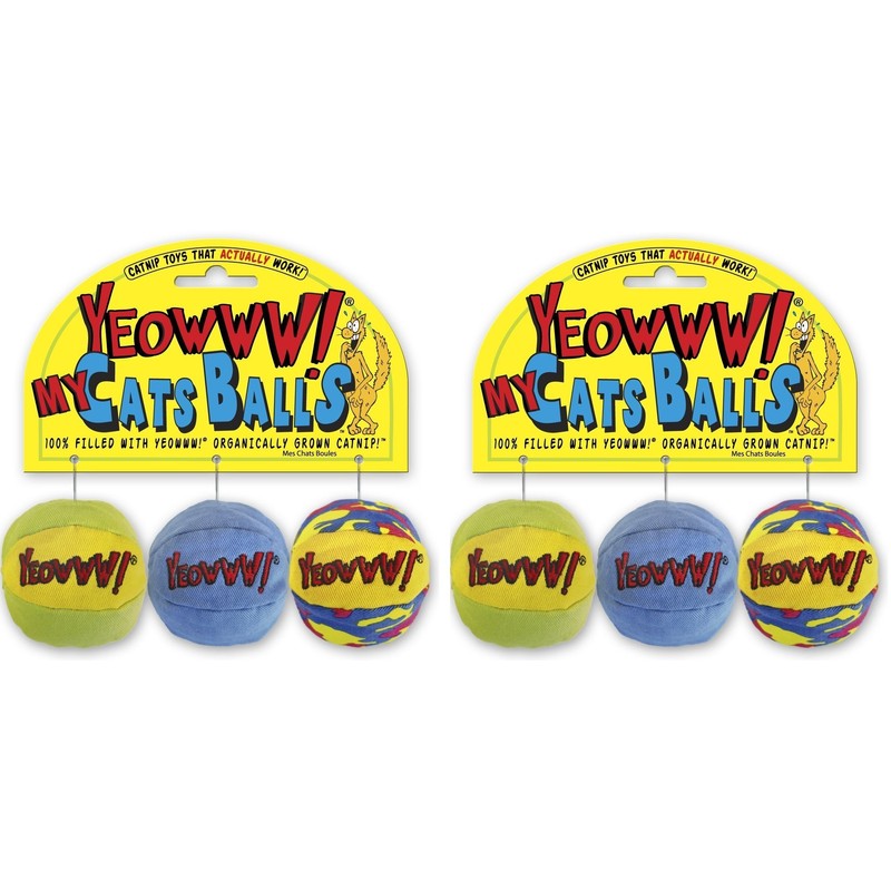 Yeowww! My Cats Balls, 2 Packs with 3 Balls per