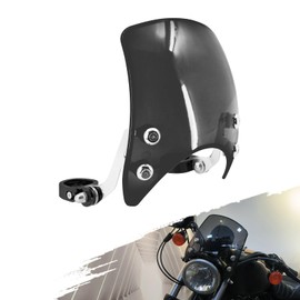 Motorcycle Adjustable Windshield Custom Compact Sport Headlight Fairing Windscreen 39-41mm Front Fork Mount Wind Deflector Fit For Harley Sportster XL 1200 883 48 72 2004–2022(Smoke Windshield)