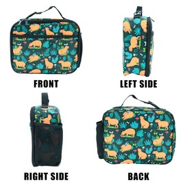 Capybaras Lunch Box Reusable Insulated Lunch Bag For Kids Toddler Girls Boys Woman Man Animal Print Thermal Cooler Tote Bag School Work Travel Picnic