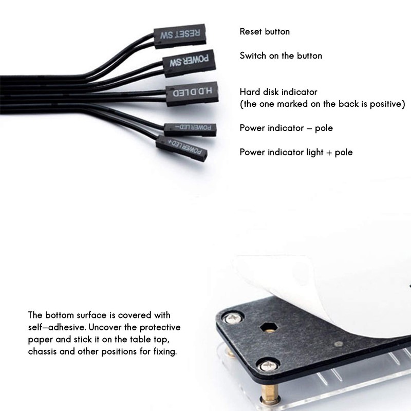 Wobekuy Desktop Computer Switch - External Power Switch with Restart