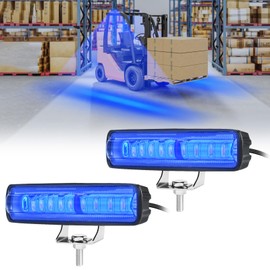 LED Forklift Safety Light - 2 Pack Warehouse Warning Light with Adjustable Mounting Bracket for Truck, AGV Security Indicator Spotlight Brightness (Blue)