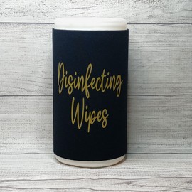 Decorative Cleaning Wipes Cover Gold Script (Small, Black)