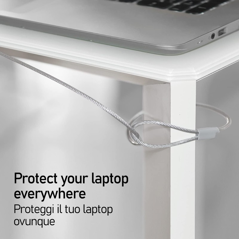 Cable Technologies Steel Security Cable 110cm Notebook with Padlock Kensington