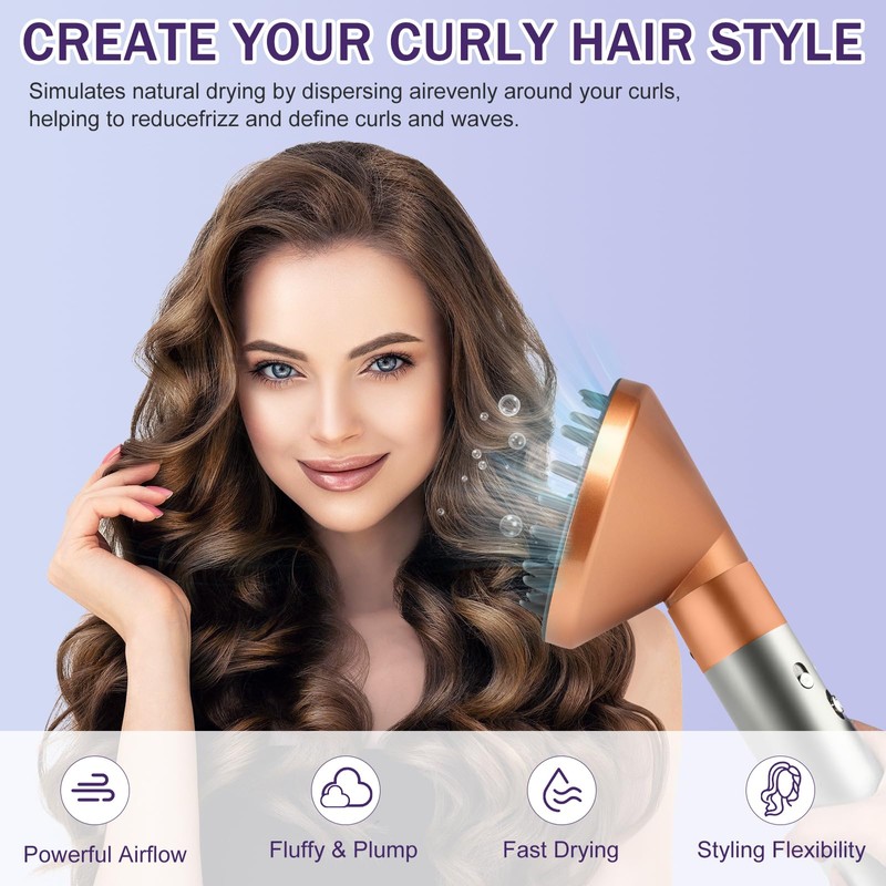 Large Diffuser Attachment for Dyson Airwrap, Converts to Hair Dryer