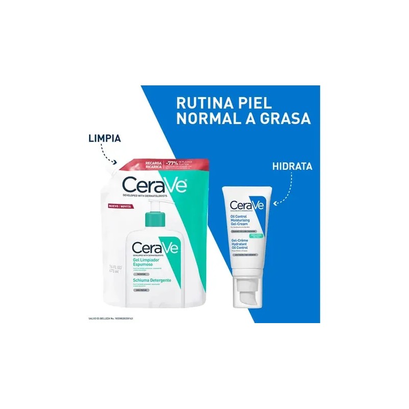Gel Limpiador Espumoso Piel Normal A Grasa 473 Día/noche Cerave