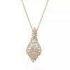 Unbranded Gold Plated with Clear Cubic Zirconia Pendant Necklace Bracelet