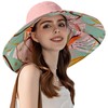 KEYDUACU 7" Women's Wide Brim Sun Hat, Large Foldable UV