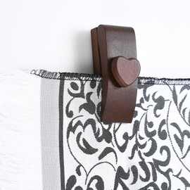 4 Quilt Hanger for Wall for Display - Tapestry Hangers for Walls, Wooden Rug Hangers for Wall Hangings, Decorate with Your Blanket and Tapestry Hangers, Quilt Rack Clamps for Mount (Brown)