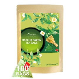 TeeLux Bolsitas De Té Verde Matcha, Té Verde Matcha  Sencha Japonés Premium Clásico, Súper Antioxidante, Cero Calorías, Con Cafeína, 100 Unidades     