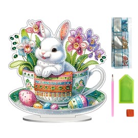 Guidre Diamond Painting Easter, Desktop Ornament, 5D Diamond Painting Set Easter, DIY Diamond Painting Easter Decoration Diamond, Easter Egg Rabbit Gift, Easter Gifts, Easter Painting, Easter Eggs,