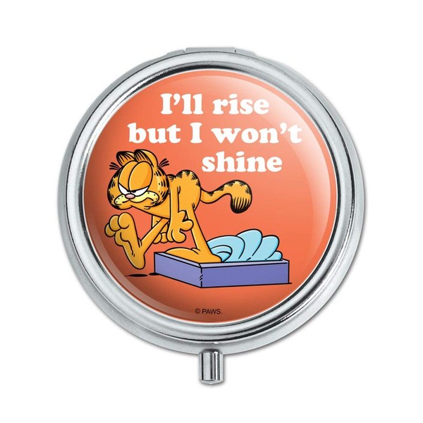 Garfield I'll Rise but I Won't Shine Pill Case Trinket