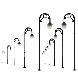 Evemodel 10pcs Model Railway Lamppost Lamp Street Lights HO Scale 63mm Single Head LYM56