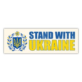 BAVAHA [10"x3"] Stand with Ukraine Bumper Sticker Ukraine Flag American Support Ukarainian Tryzub Ukraina Decal Democracy Gifts Decoration Resist Decal Car Truck Windows Vehicle