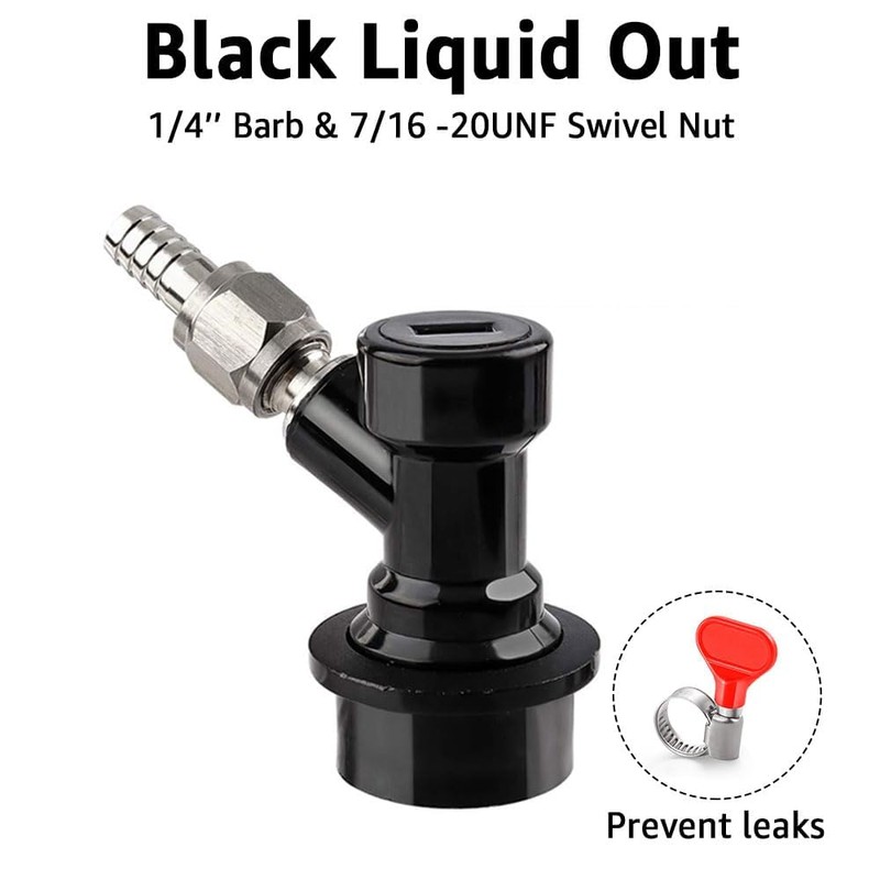 MRbrew 2 Pcs Ball Lock Disconnect with Stainless Steel 1/4''