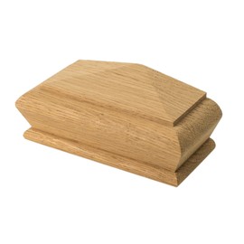 Solid Oak Pyramid Style Stair Newel Caps Rebate to fit 90mm Posts Full or Half (Half)