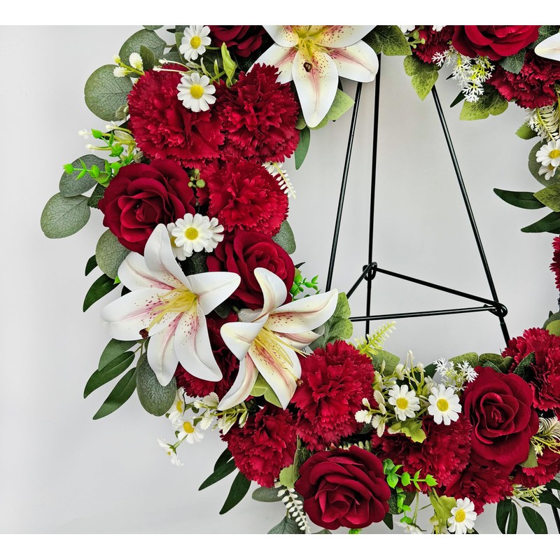 MUVIC Cemetery Wreath with Grave Holder, Memorial Day Wreaths for