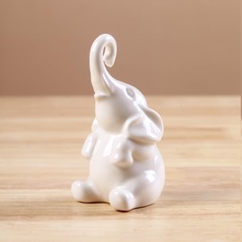 LZBALUYO Elephant Gifts for Women Mom Elephant Ring Holder with Good Luck Trunk Cute Elephant Decor Ring Stand Elephant Gifts for Wedding Bridal Shower Birthday Christmas Gifts