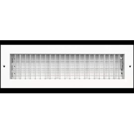 16" X 4" Adjustable AIR Supply Diffuser - HVAC Vent Cover Sidewall or Ceiling - Grille Register - High Airflow - White [Outer Dimensions: 17.75"w X 5.75"h]