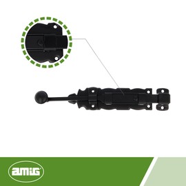 Amig - Steel Door Bolt | Bolt Mod. 411 | Door Lock in Black | Gate Lock Door Slider | Dimensions: 250 x 35 | Screw-On Lock | Suitable for Windows