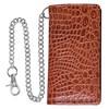 IBRO Motorcycle Biker BifoldChain Wallet for Men Crocodile Brown