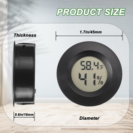 Mini Hygrometer Thermometer Digital Humidity Meter 2 Pack Indoor/Outdoor Humidity Monitor Reptile Thermometer for Humidors Greenhouse Garden Cellar Fahrenheit(℉)/ Celsius(℃)