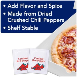 Crushed Red Pepper | 1g Packets, 250 Count | Single Serve Portion | Bulk Size - Packaging May Vary