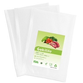 Gokilife Vacuum Sealing Bags, 5.9 x 7.9 x 100 Pieces, 5.9 x 7.9 inches (15 x 20 x 100 mm), Vacuum Sealing Bags, Vacuum Sealing Bags, Dedicated Antibacterial Bags, Degassing, Long-Lasting, Food Storage, Low Temperature Cooking PA+PE Safe Material, For Hom
