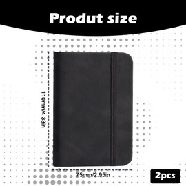 AKSIQIOL Set of 2,A7 Size Classic Black Hardcover Journals ， Elastic Closure ， Compact Sketchbooks for Art & Notes ，Travel-Sized Diaries