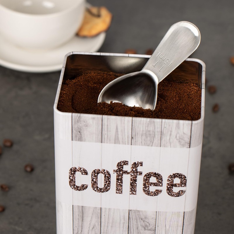 COM-FOUR® 2 x Coffee Scoops Made of Stainless Steel -