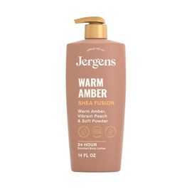 Jergens Warm Amber Shea Fusion, Loción Corporal Perfumada Para la Piel Seca, Loción Corporal Humectante con Manteca de Karité y Vitamina E, 414 ml