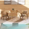 RELAX4LIFE Round Outdoor Folding Table - 26’’ Acacia Wood Patio