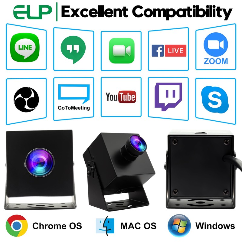 ELP 1080P 120fps USB ojo de pez cámara para computadora