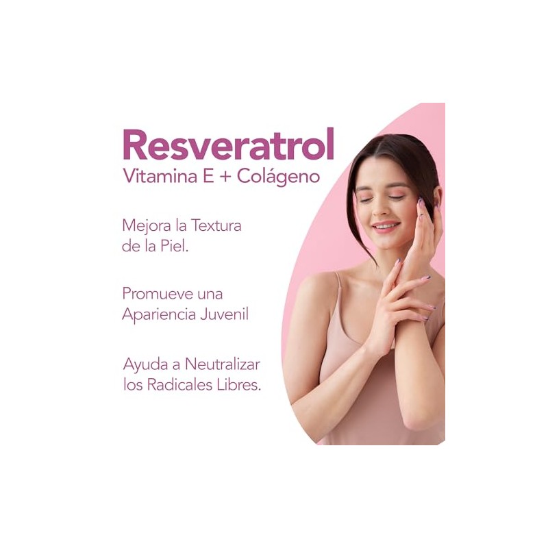 Resveratrol Natgel Vitamina Colágeno Alta Pureza Complex Antioxidantes Mujer Softgels