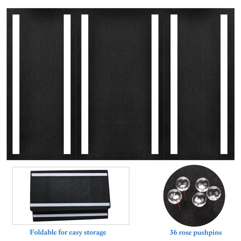 Large Bulletin Board - 60 x 36 Inches, Foldable Decorative